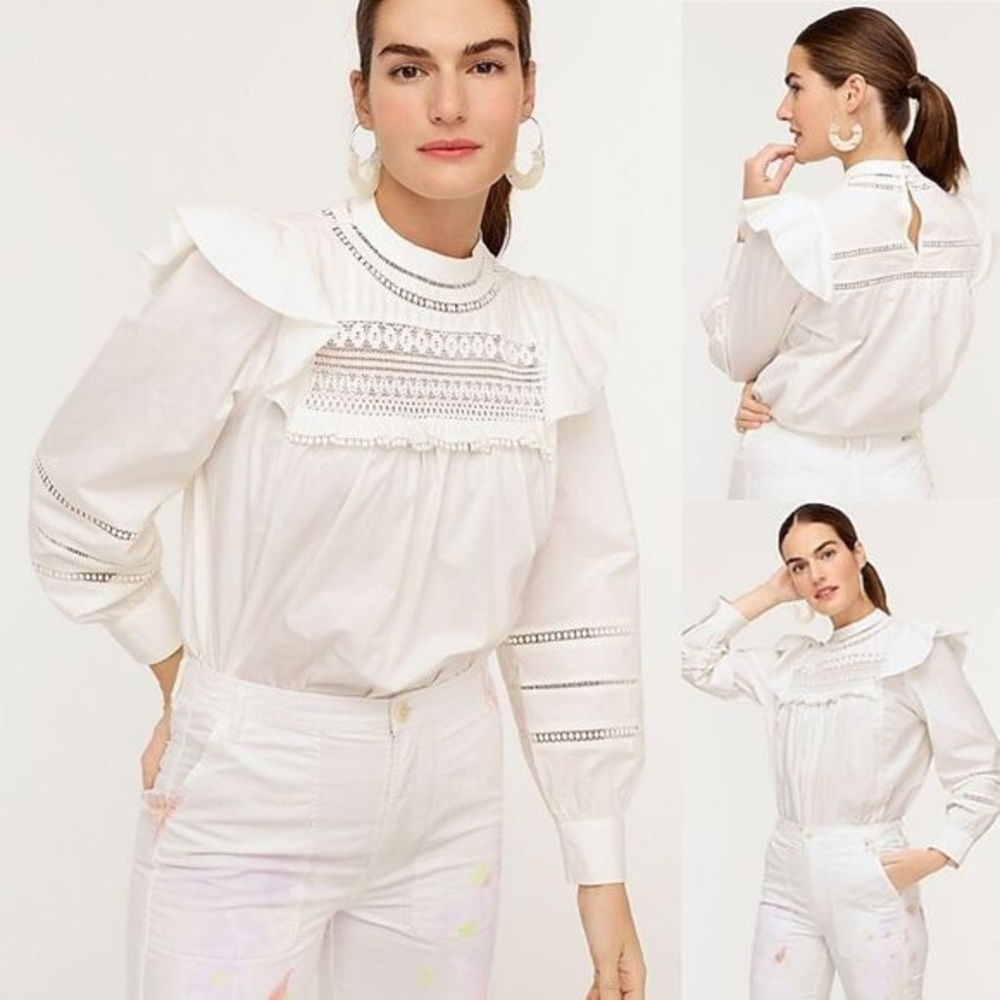 J Crew White Blouse. M.